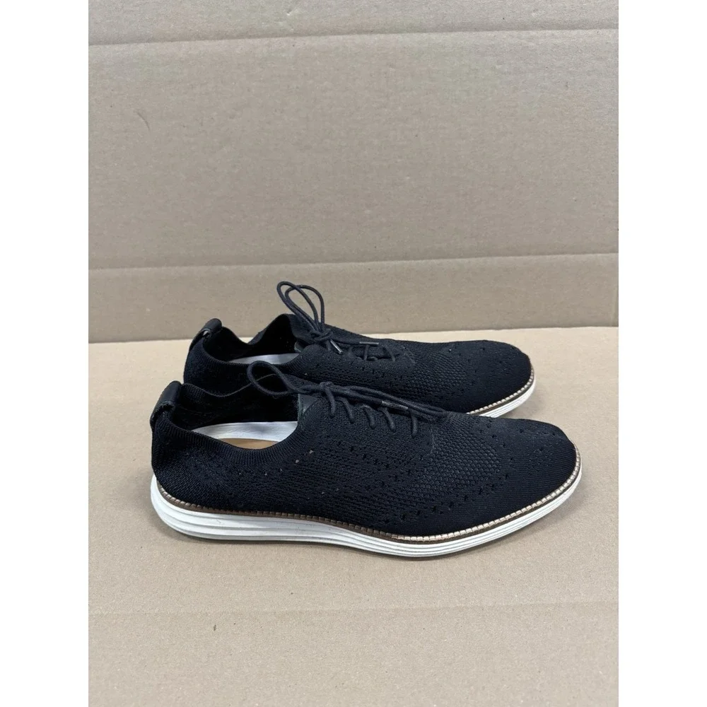Cole Haan Men's 10.5 Original Gran Wingtip Oxford‎ C27959 Black Stitch & Ivory
